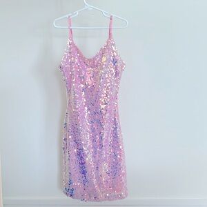 B. Darlin Spaghetti-Strap Scoop-Neck Sequined Bodycon Dress